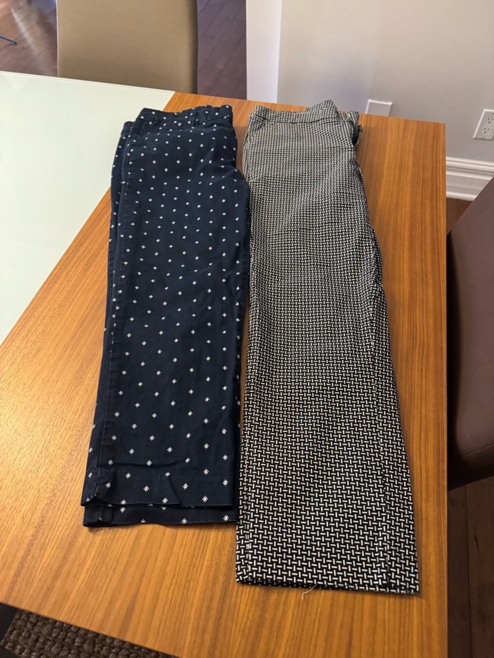 Tommy Hilfiger Navy Pants with White Microprint